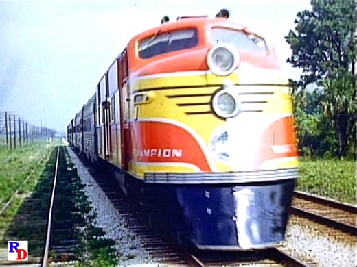 A beautiful paint scheme on the diesel locomotives of Florida East Coast passenger trains. From the Herron Rail Video show "Glory Machines, Volume 5" https://rfd.video/GloryMachines5 | Classic Streamliners