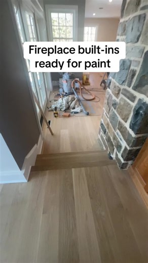 Custom Built-In Cabinets and Fireplace Prep