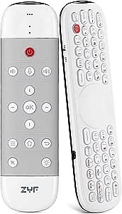 Z10 Air Mouse Remote, 2.4G Backlit Voice Remote Control with Wireless Keyboard Touchpad, for Nvidia Shield, Android TV Box, PC, Projector, HTPC (Not Compatible with Smart TV) - White