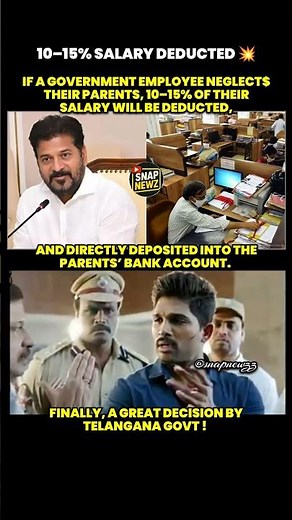 Respect your parents or pay💥#telangana#india#governmentemployees#parents#salary#snapnewzz#initiative
