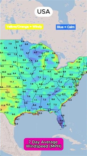 🌬️ Breezy Week Ahead? 7-Day U.S. Wind Map #Weather #Wind #Forecast