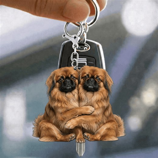 Pekingese Premium Keychain - Paw Gift