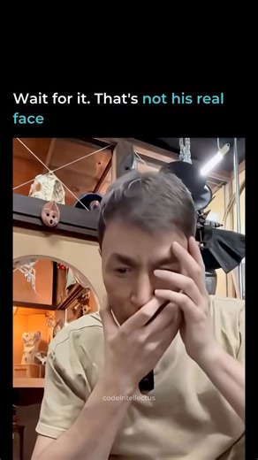 Code Intellectus on Instagram: "That’s not his face. It’s a hyperrealistic silicone mask from Japan. Crafted using 3D scanning, silicone molding, and hand-painted details down to individual pores. The result mimics real skin perfectly. Your brain knows something’s off but can’t tell what until the reveal. ➕ Follow @codeintellectus for AI, robotics and future tech shaping our world! Stay one step ahead - grab your free 5-min AI Cheat Sheet in bio! 🔗 #hyperrealistic #siliconemask #specialeffects 