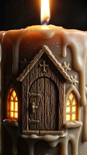 A Tiny Chapel Hidden Inside a Glowing Candle 🕯️✨ | AI ASMR