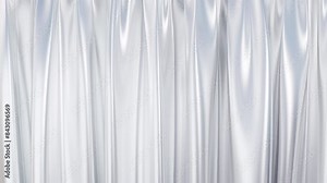 Satin fabric curtain, drapery, white color, 3d render, realistic style. Beautiful luxury background, backdrop, live wallpaper. template for showcase, presentation. motion graphics