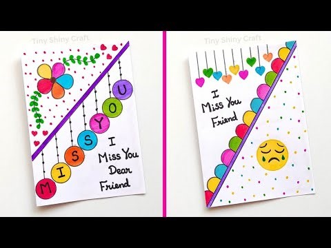 2 Miss you card ideas | Easy & Beautiful Miss you card | How to make Miss you Greeting Card