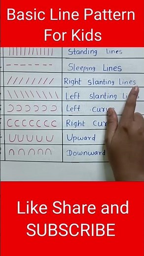 Basic Line Pattern For Nursery Kids | Standing Line | Sleeping Line | Slanting Line | Curve Line