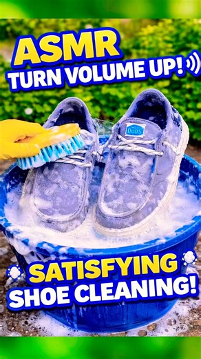 ASMR Shoe Cleaning 👟 | Turn Volume Up! Satisfying Hey Dudds Deep Clean #asmr #viral #trending #shoe