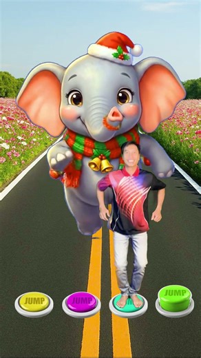 I Jump all colour button to Cat, Dog, Elephant & Cow #funny #youtubeshorts