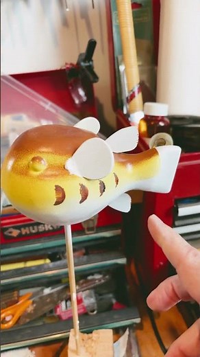 Blowfish almost complete #carving #blowfish