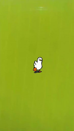Charming Animated Duck Walking Across Green Background