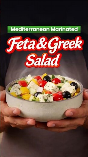 5-Min (NO COOK) Greek Salad | Feta Cheese Recipes Technique #recipe