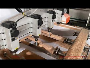 Wood Gun Stock 4 Axis CNC Engraving Machine with 4 Heads