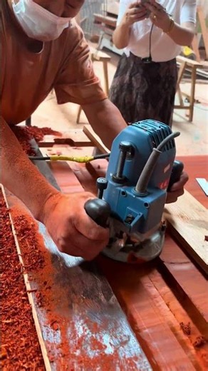 Watch This Beautiful Red Rosewood Door Take Shape 🪵 #timelesscraftsmanship #woodworking #viralvideo