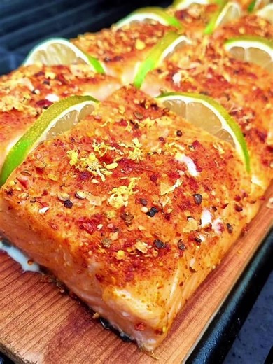 Saftiger Lachs von der Planke #lachs #foodblog #fisch #grillen