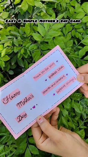Beautiful Handmade Mother's Day Card | Easy DIY Cute Card Idea | Pink Aesthetic Greeting Card