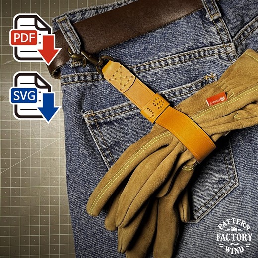 Leather Rugged Glove Holder Pattern - DIY PDF & SVG Templates - Etsy