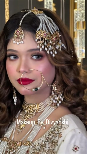 MBD (makeup studio & salon) on Instagram: "✨ Pakistani Bridal Makeup — On Client’s Special Demand ✨ At Makeup by Divyanshi, we bring your vision to life with precision and perfection 💄 📍 Visit us: Makeup by Divyanshi (Makeup Studio, Beauty Salon & Academy) In front of Bazar India, under Red Tape basement, Kanoongopura, Bahraich – 271801 📞 Contact: 9453540874 #PakistaniBridalMakeup #BridalGlam #MakeupByDivyanshi #BridalMakeupArtist #BahraichMakeupArtist #LuxuryBridalLook #