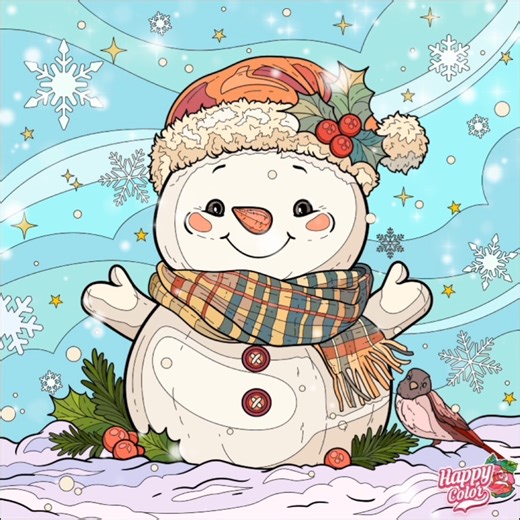 Snowman ☃️❄️ #shorts #happycolor #digitalart #siasnowman