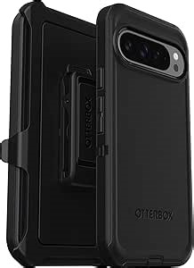 OtterBox Google Pixel 9 Pro XL Defender Series Case - Black, Rugged & Durable, with Port Protection, Includes Holster Clip Kickstand