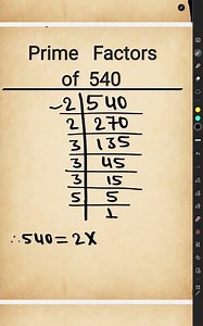Prime Factors of 540 l Prime Factorization of 540