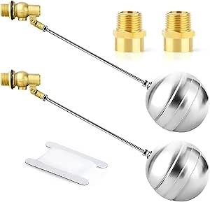 GASHER 1PCS 3/4" 304 Stainless Steel Float Ball Valve with 3/4"G Female x 3/4"NPT Male Adapter, DN20 Adjustable Water Tank Float Ball Valve for Stock Tank Pool Water Level Control