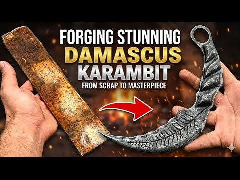 Forging a Stunning Karambit Knife | From Rust to Masterpiece