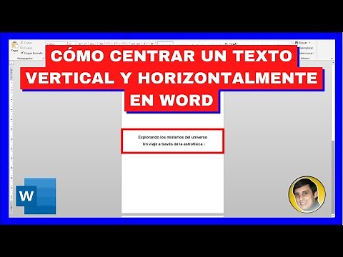 Cómo CENTRAR un TEXTO VERTICAL Y HORIZONTALMENTE en WORD