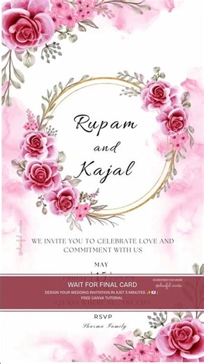 Design your invitation within 3 minutes in Canva | Invitation designs tutorial | #canvatutorial