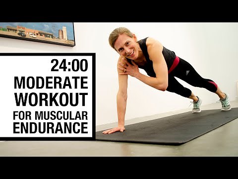 24:00 CONTINUOUS MOVES for MUSCULAR ENDURANCE workout / LOW-IMPACT, NO REPEATS! Good change of pace!