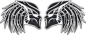 Predator Emblem, Custom 3D Exterior Automotive Accessories, Universal Fit for Car, Truck, SUV (Set of 2) (White)