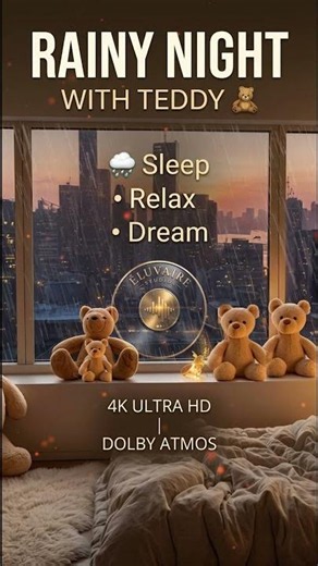 🧸 Rainy Night with Teddy 🌧️ | Cozy Bedroom LoFi for Sleep, Relaxation & Peaceful Moments