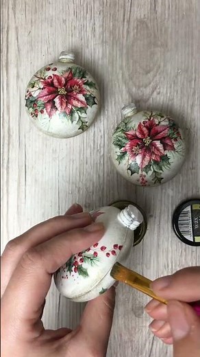 DIY Poinsettia Medallion Ornament | Easy Rice Paper Decoupage Tutorial