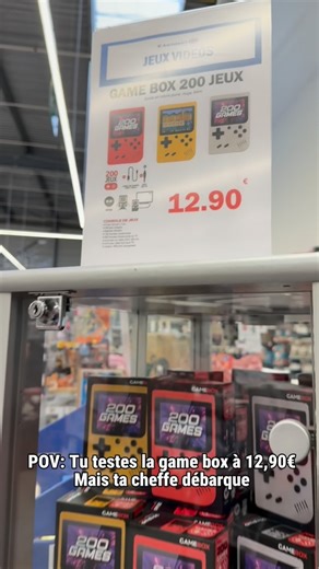 Leclerc Angerville on Instagram: "🎮 Envie de tester sans se ruiner ? La Game Box – 200 jeux pour 12,90€ est là pour ça ! Simple, ludique et accessible à tous, c’est le compagnon parfait pour un moment détente. 😎 Regarde la vidéo… tu risques de craquer ! 📍 Disponible chez Leclerc d’Angerville ⏳ Mais dépêche-toi, les stocks sont limités ! #nouveautés✨ #angerville #eleclerc #leclerc #gamebox #enfance #nostalgie"