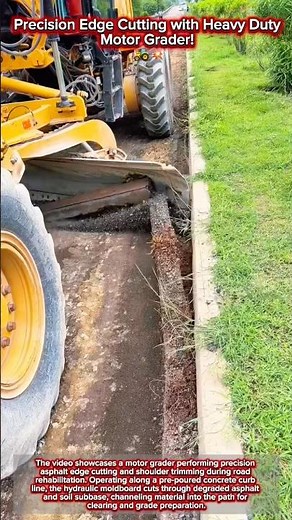 Precision Edge Cutting with Heavy Duty Motor Grader! 🚜💥