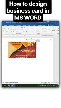 how to create visiting card design in microsoft word #visitingcard #businesscards