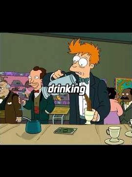 After drinking 100 cups of coffee,Fry got good luck. #futurama #cartoon #fyp #animation