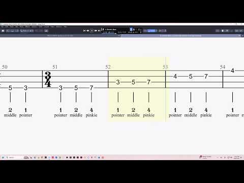 G Ionian (3 notes per string) Bass guitar trainer.