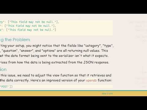 Resolving JSON Response Errors with Django Rest Framework: “This field may not be null.”