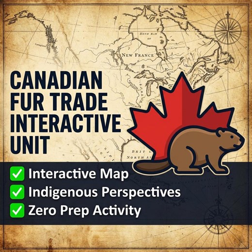 Birth of Canada Interactive Fur Trade History | 3D Map Timeline Explorer | Grades 6-12 - Etsy