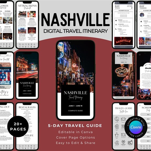 Nashville Travel Itinerary: Music City Tennessee Travel Guide (digital Download) - Etsy