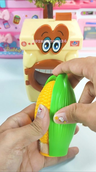 ASMR Unboxing Funny Washing Machine Eating Corn Set | Satisfying Toy Play with Pinky Toys #shorts