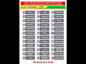 Hospital signs and symbols, Hospital signs and symbols with names