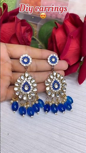 Beautiful Kundan earring diy🌸