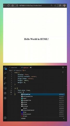 💥 Day 1: Build Your First Website with HTML & CSS! | Hello World to Styling 💻.