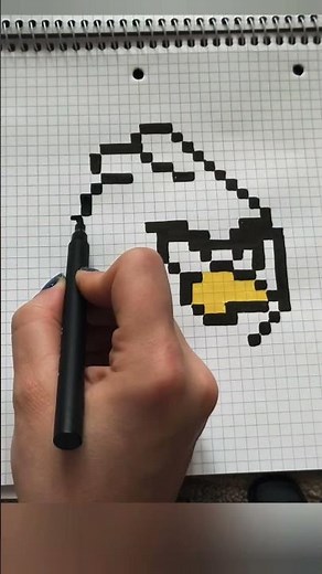 Піксельний Angry Bird 🐦 Малюємо по клітинках. Pixel Angry Bird Drawing 🐦 Easy Grid Art with Markers