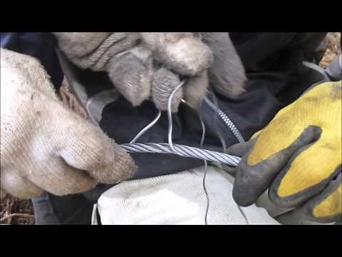 ワイヤーの繋ぎ作業