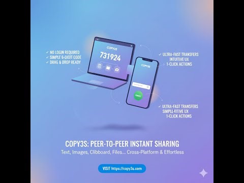 Copy3S - The easiest way to copy across devices – Just 3 seconds, fully secure