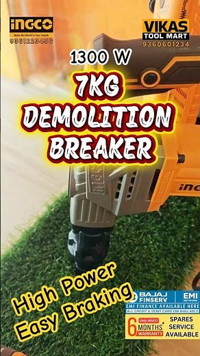 INGCO PDB130018 7KG 1300W Demolition Breaker Combo Offer | Impact Driver | Vikas Tool Mart | Erode