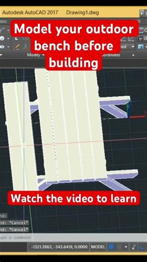 How to model an outdoor bench #model #diy #outdoors
